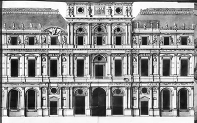 The Louvre: Elevation of the Pavilion in the Middle of the River, c.1660-63